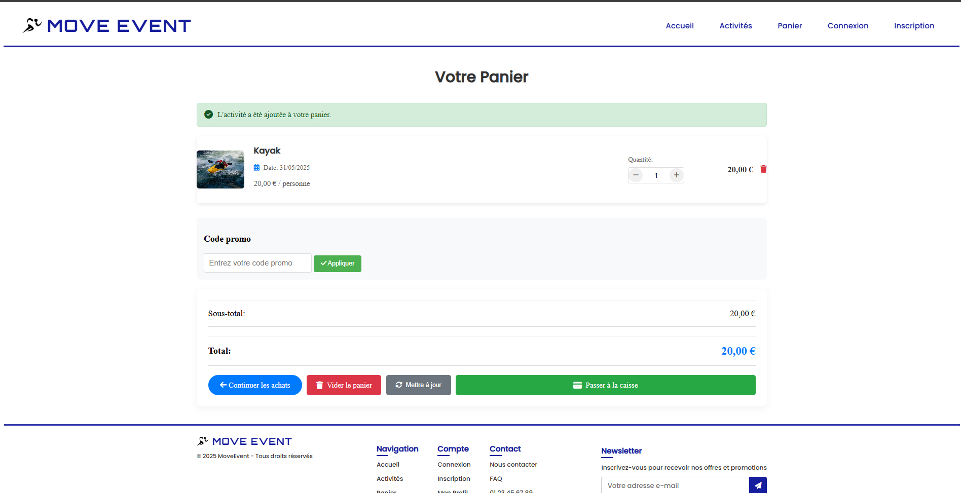 Capture d'écran du projet